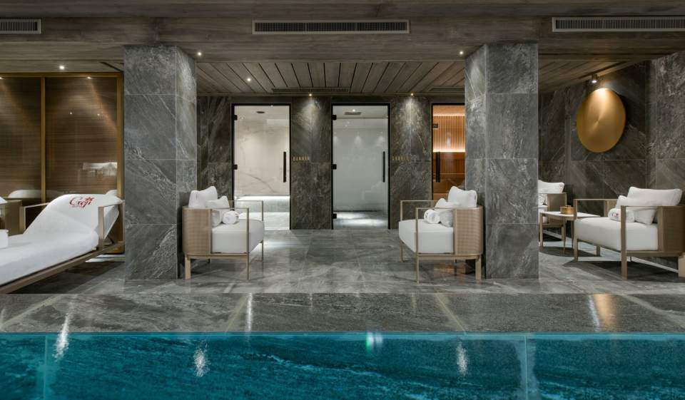 Piscine, Sauna, Hammam, Jacuzzi au K2 Chogori hôtel de luxe à Val d'Isère